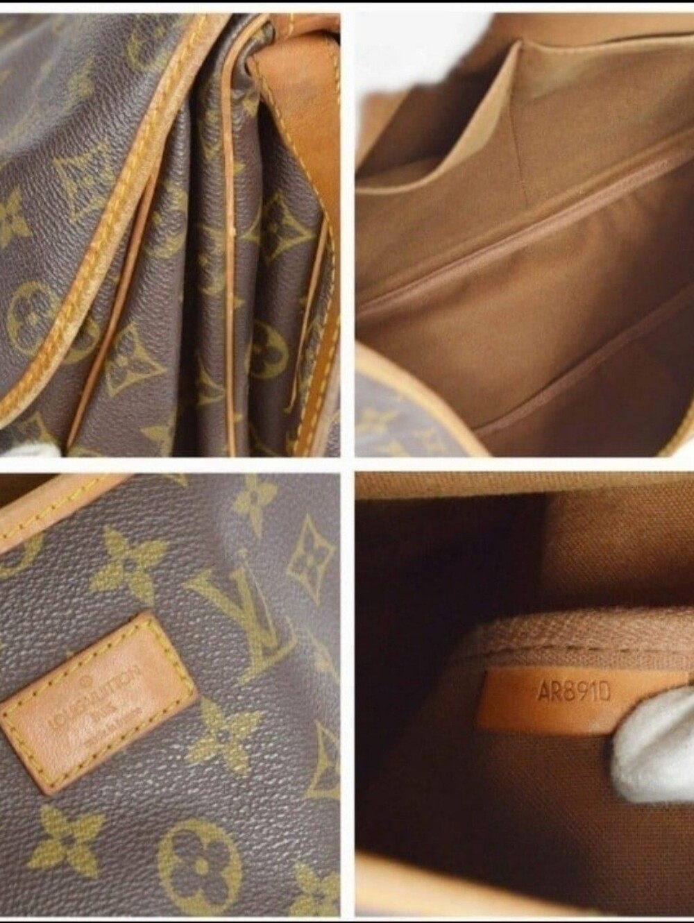 Authentic Louis Vuitton SAUMUR 35 monogram canvas Crossbody shoul… - Picture 13 of 16